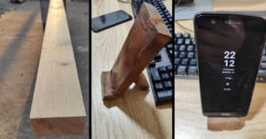 I made a wooden phone stand