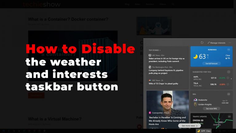 how to disable weather in taskbar